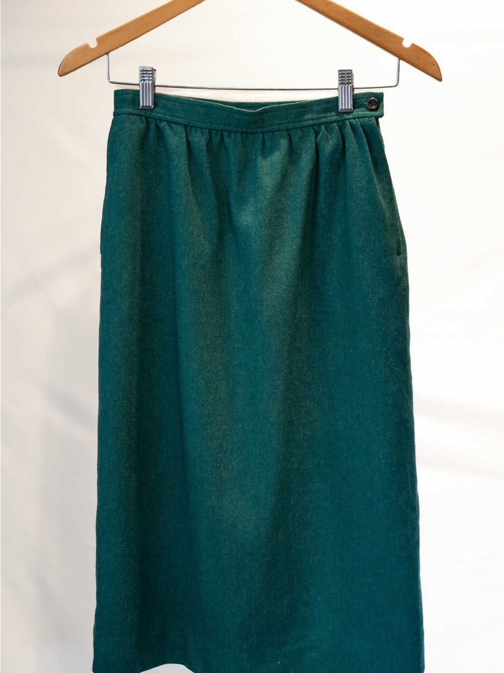 Young Pendleton, 100% virgin wool, Forest Green Midi Skirt
